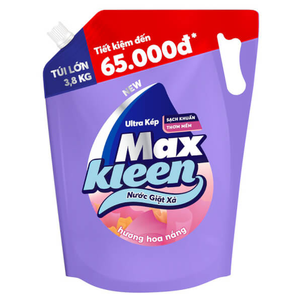 Nước giặt xả MaxKleen hương hoa nắng túi 3.8kg