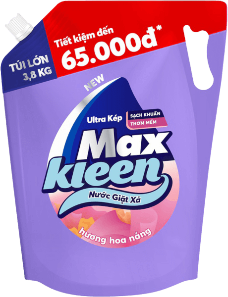 Nước giặt xả MaxKleen hương hoa nắng túi 3.8kg