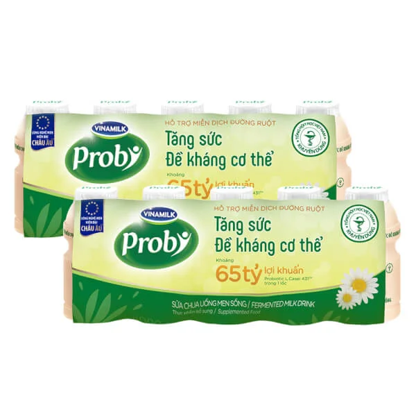 Combo 2 Sữa chua uống Probi có đường - Lốc 5 chai x 65ml