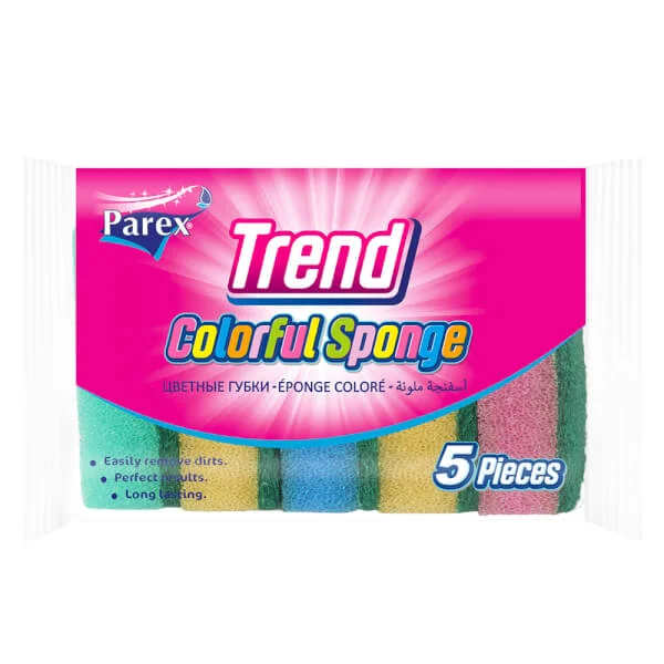 Miếng rửa chén 2 lớp Trend nhiều màu Parex - gói 5 cái