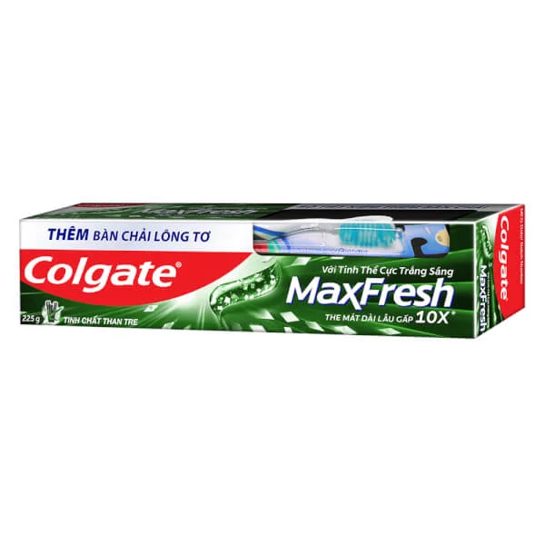 Kem đánh răng Colgate Maxfresh Bamboo Charcoal 225g + Bàn chải đánh răng