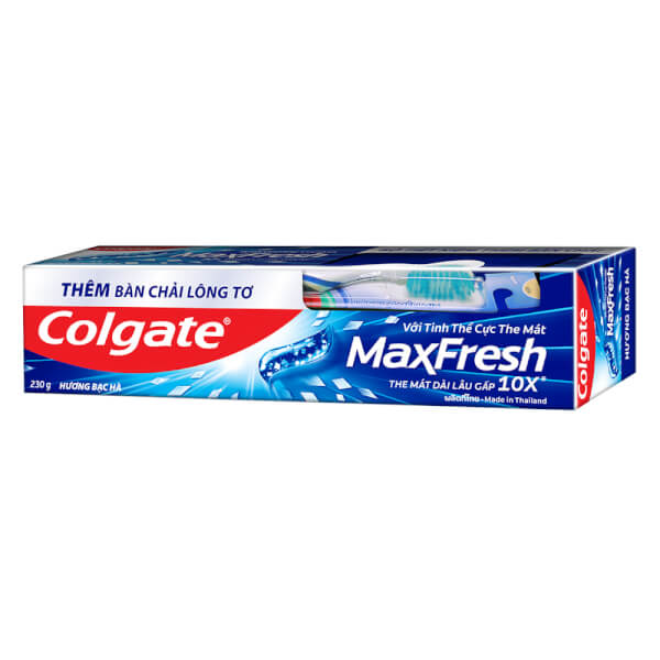 Kem đánh răng Colgate Maxfresh Bạc Hà 230g + Bàn chải đánh răng