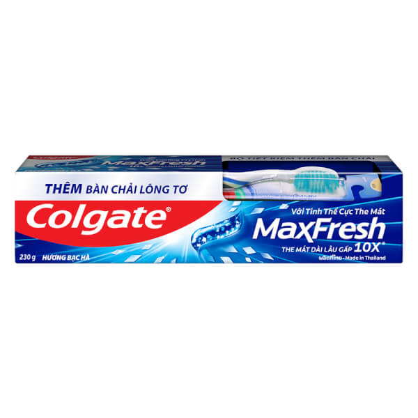 Kem đánh răng Colgate Maxfresh Bạc Hà 230g + Bàn chải đánh răng