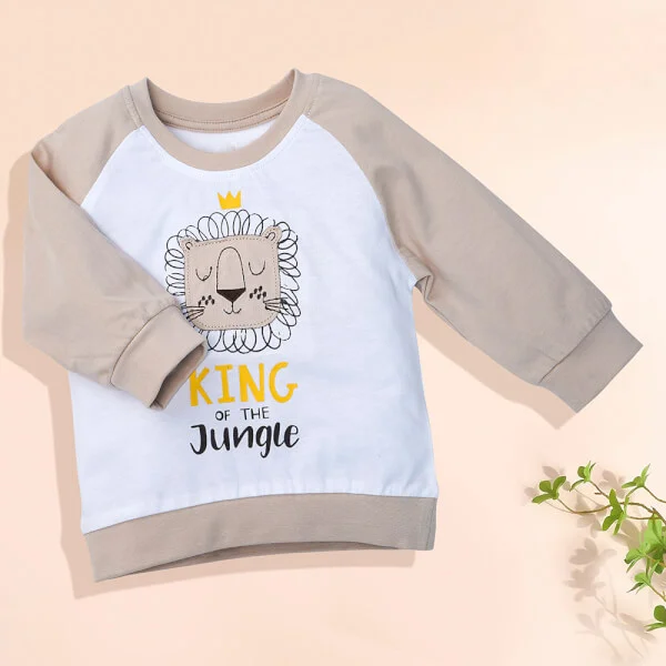 Bộ bé trai dài, bst sư tử gầm gừ Animo B0222006 (6M - 6Y, Kem)