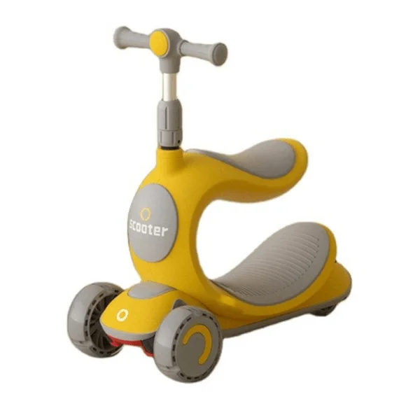 Xe trượt scooter kèm xe chòi chân cao cấp có đèn 167 (Vàng)