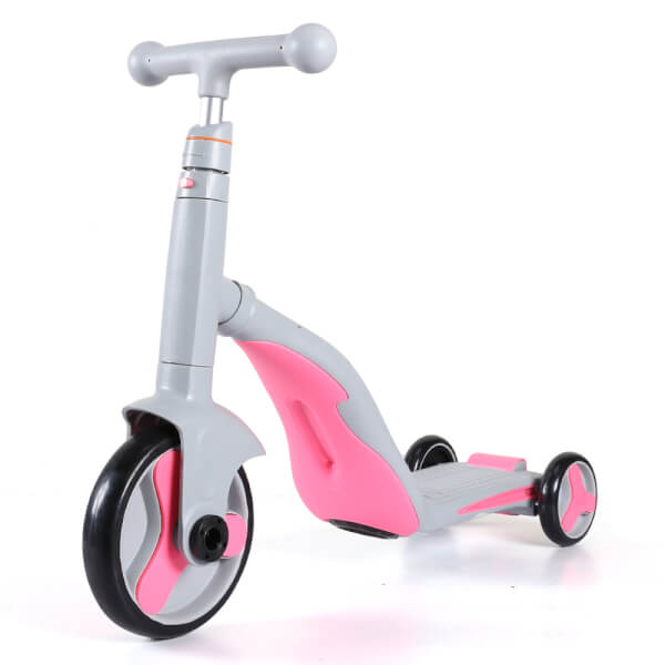 Xe trượt scooter Animo cao cấp kèm chòi chân, xe đạp 3in1 (Hồng)