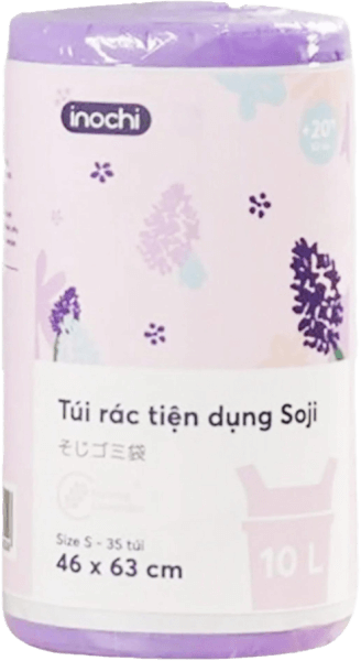 Túi rác tiện dụng Soji 10L x 35 túi (INC, Size S, Hương Lavender)