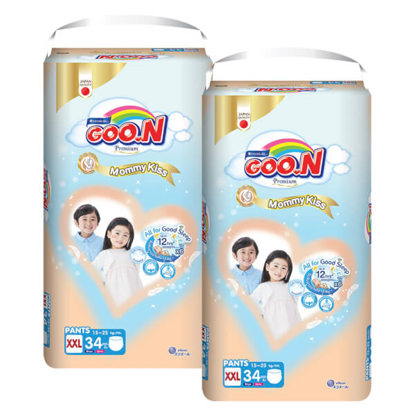 Combo 2 Tã quần GOO.N Mommy Kiss (XXL, 15kg-25kg, 34 miếng)