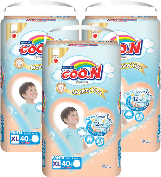 Combo 3 Tã quần GOO.N Mommy Kiss (XL, 12kg-17kg, 40 miếng)