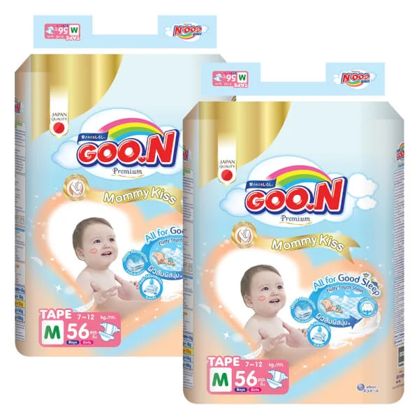 Combo 2 Tã dán GOO.N Mommy Kiss   (M,7kg-12kg, 56 miếng)