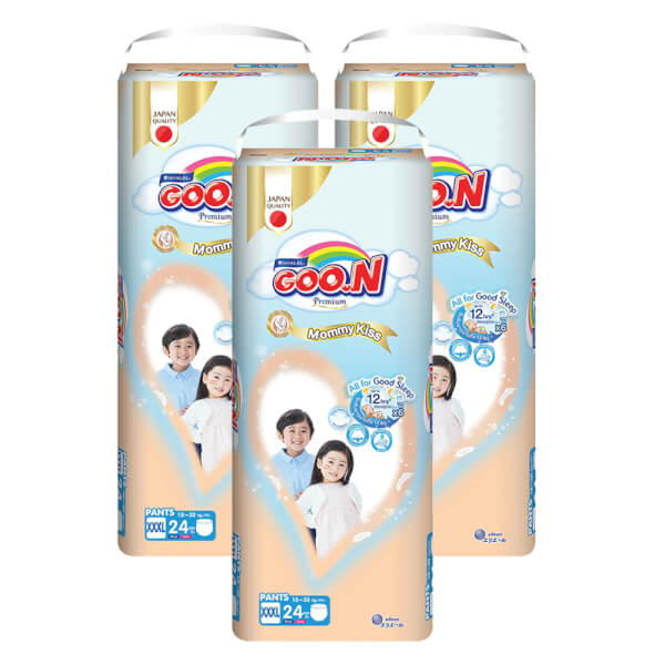 Combo 3 Tã quần GOO.N Mommy Kiss (XXXL, 18kg-30kg, 24 miếng)