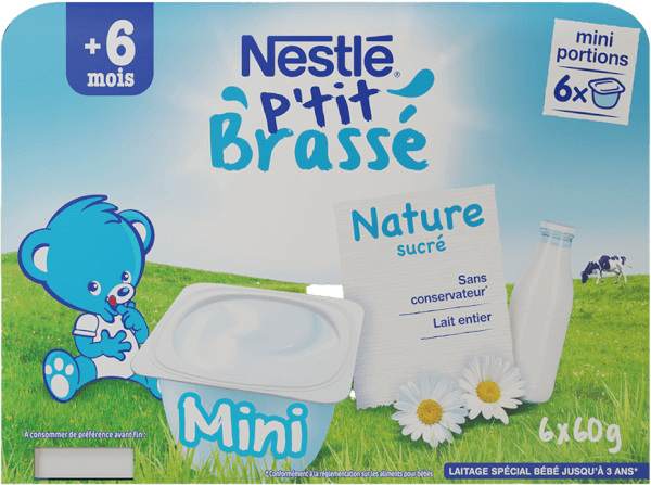 Sữa chua Nestle P'tit Brasse Vị Tự Nhiên (lốc 6 hộp 60g)