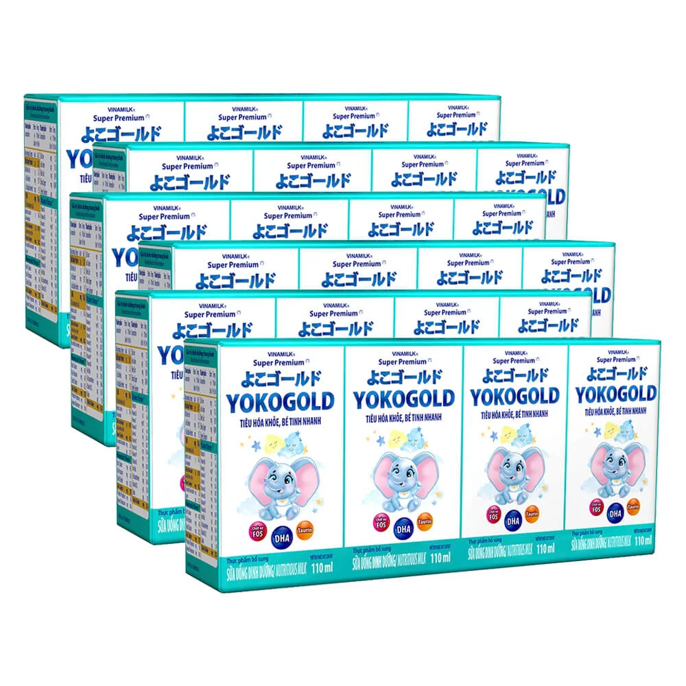 Combo 6 Sữa uống dinh dưỡng Vinamilk Yoko Gold 110ml (Lốc 4 hộp)