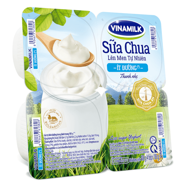 Combo 2 Sữa chua Vinamilk ít đường  100g