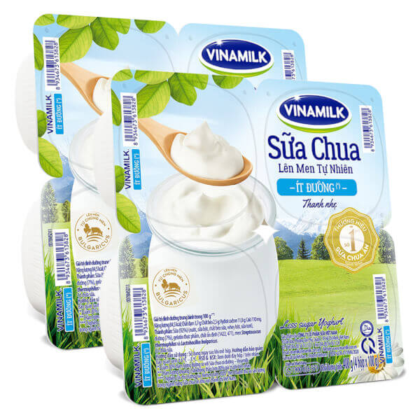 Combo 2 Sữa chua Vinamilk ít đường  100g