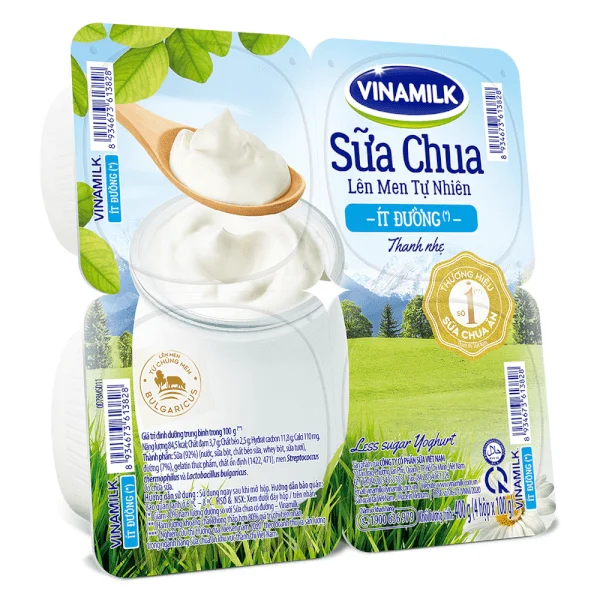 Combo 12 Sữa chua Vinamilk ít đường 100g