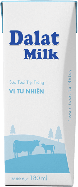 Combo 2 Sữa tươi tiệt trùng Vị Tự Nhiên Dalatmilk 180ml (lốc 4 hộp)