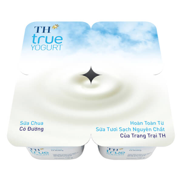 Sữa chua TH true Yogurt có đường 100g (vỉ 4 hộp)