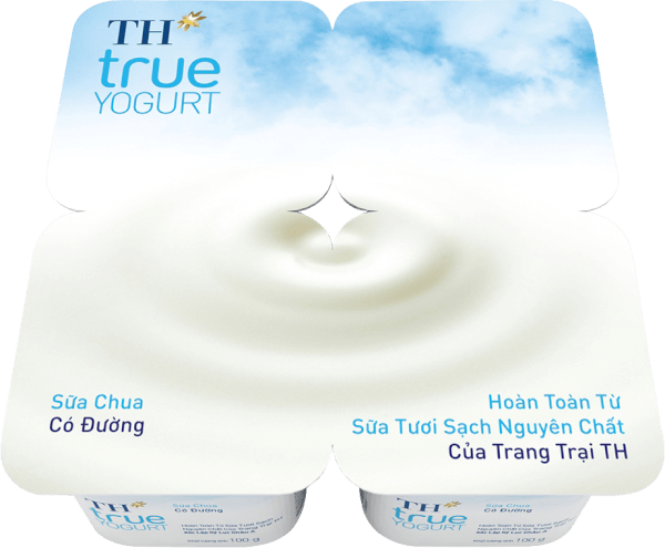 Sữa chua TH true Yogurt có đường 100g (vỉ 4 hộp)