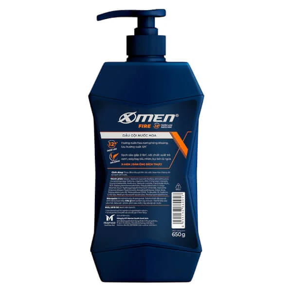 Dầu gội nước hoa X-Men Fire 2x sạch sâu thơm lâu 650g