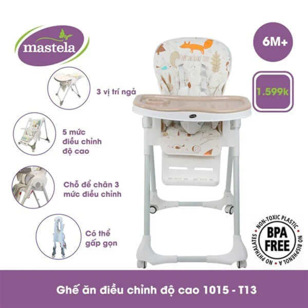 Ghế ngồi ăn cao Mastela 0619 (hình cáo)