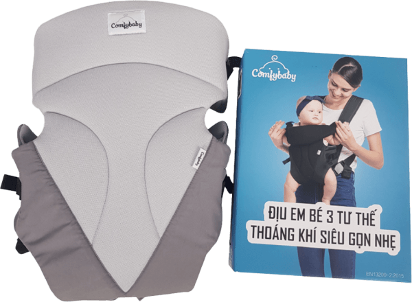 Địu em bé 3 tư thế thoáng khí siêu gọn nhẹ ComfyBaby (màu ghi CF-BK010-GREY)