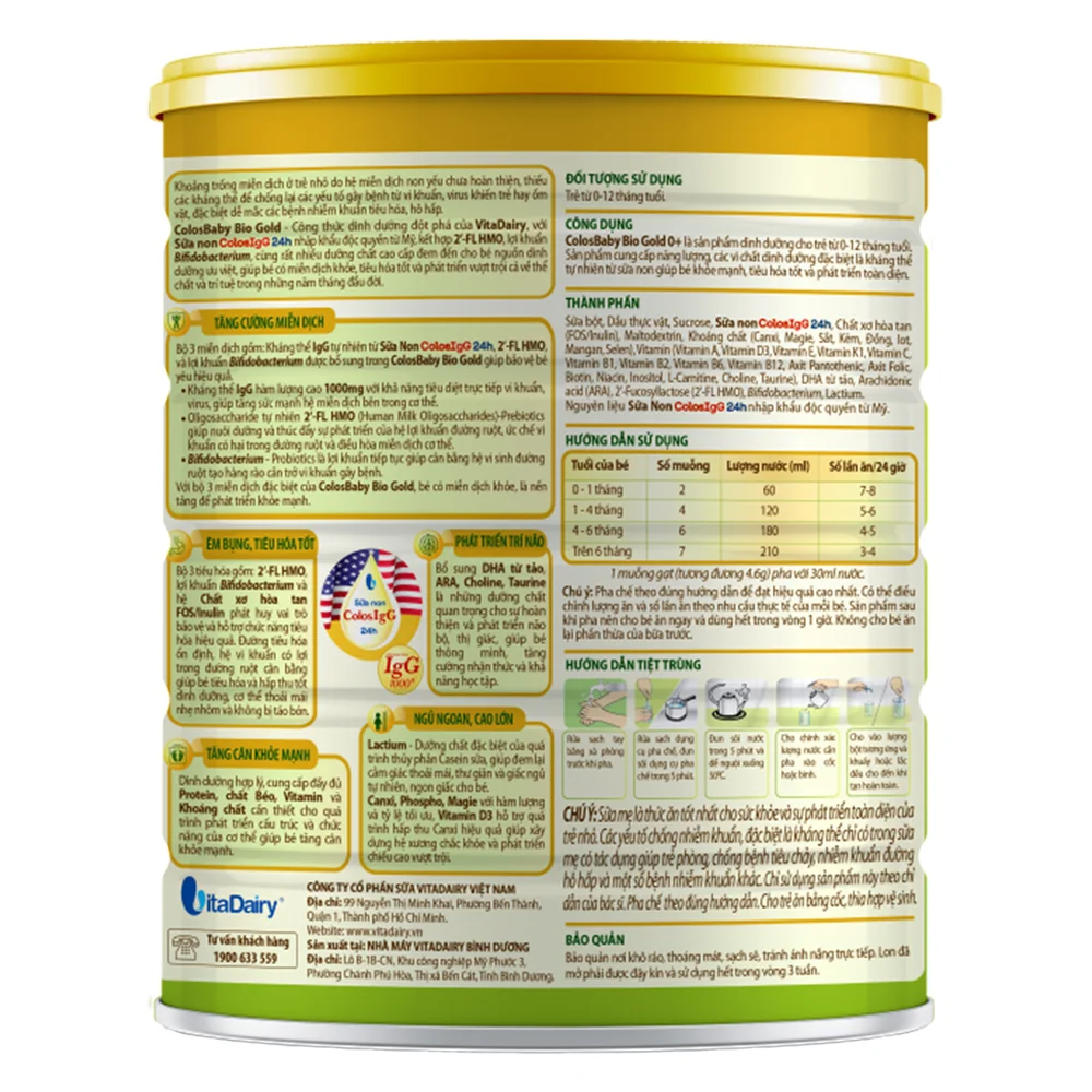 Sữa Colosbaby Bio Gold 0+ 800g  (0 - 12 tháng)
