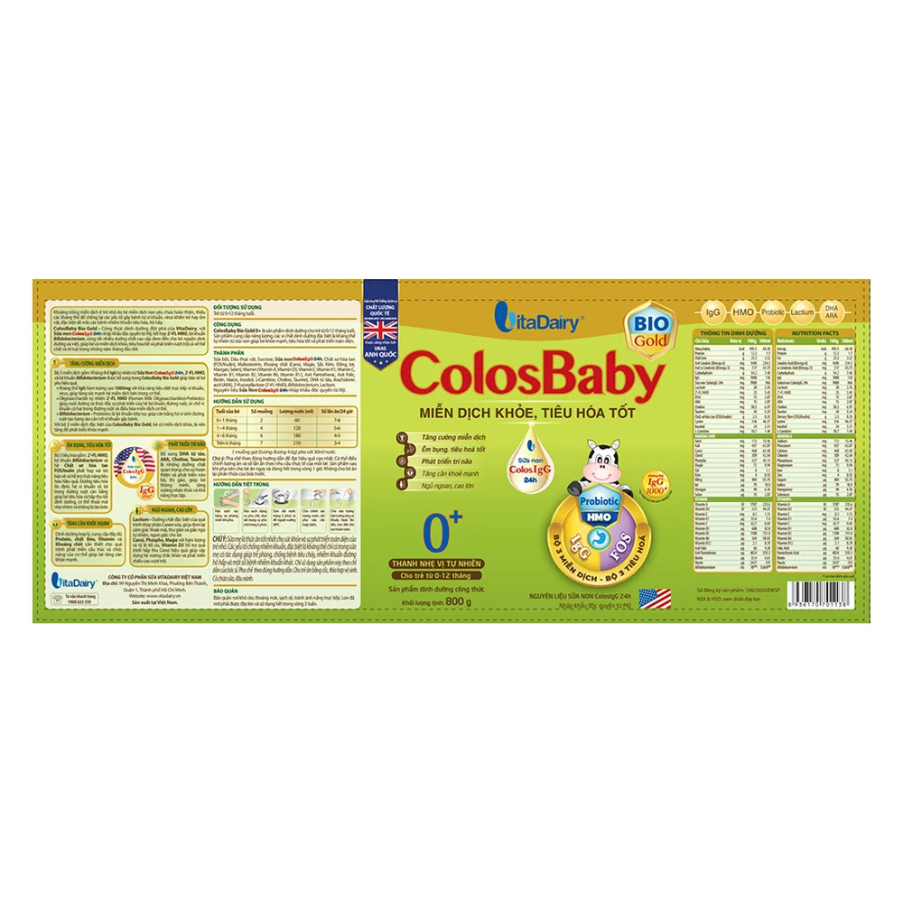 Sữa Colosbaby Bio Gold 0+ 800g  (0 - 12 tháng)