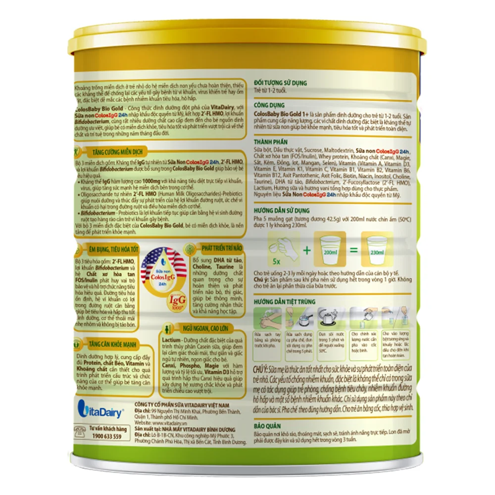 Sữa Colosbaby Bio Gold 1+ 800g (1 - 2 tuổi)