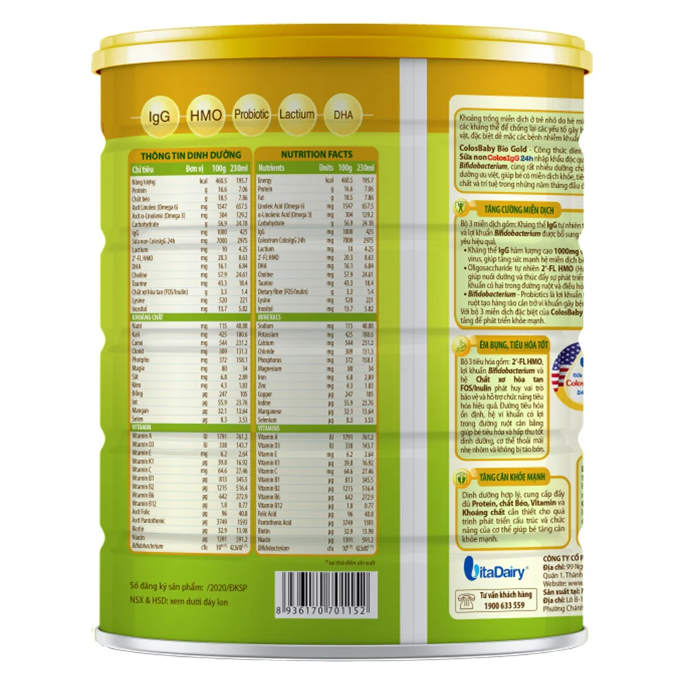 Sữa Colosbaby Bio Gold 1+ 800g (1 - 2 tuổi)
