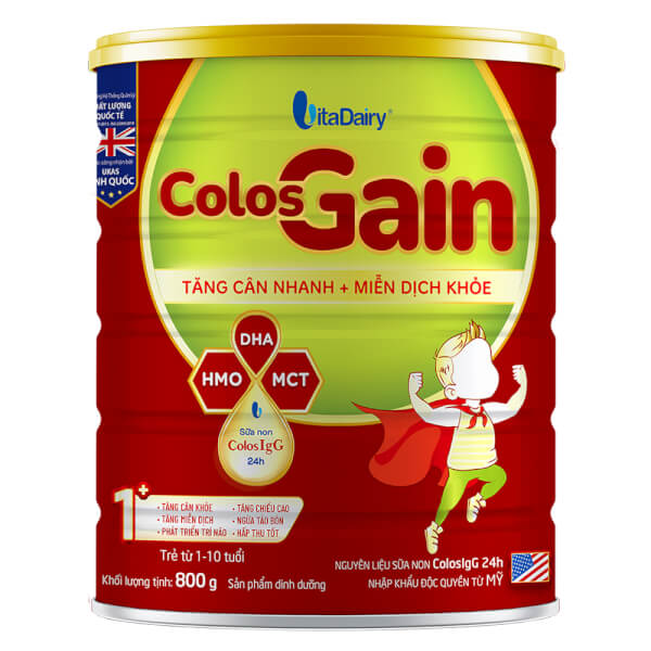 Sữa Colos Gain 1+ 800g (1 - 10 tuổi)