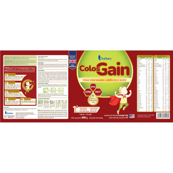 Sữa Colos Gain 1+ 800g (1 - 10 tuổi)