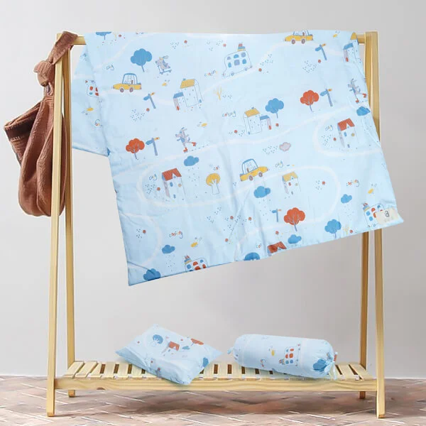 Bộ 3 chăn gối Cotton Animo B2110_TH002 (Xanh)