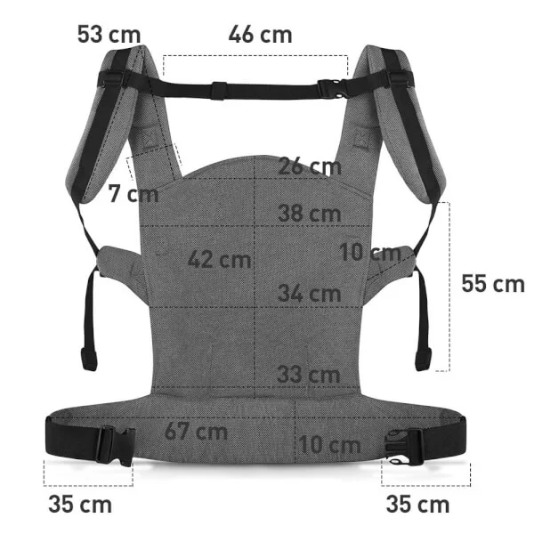 Địu Kinderkraft Milo (màu ghi)