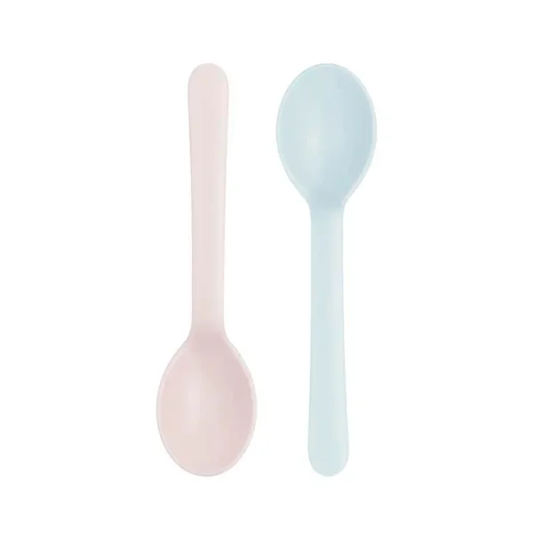 Bộ 02 thìa ăn Amori (INC,  Hồng nhạt + Xanh trà)