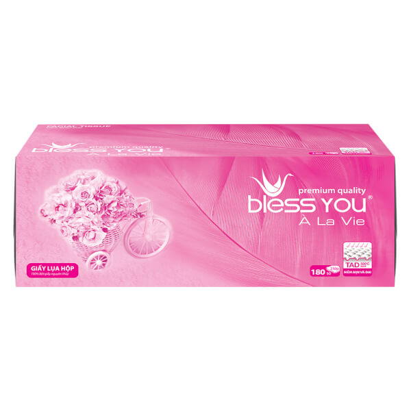 Combo 5 Khăn giấy 2 lớp Bless You Alavie hộp 180 tờ