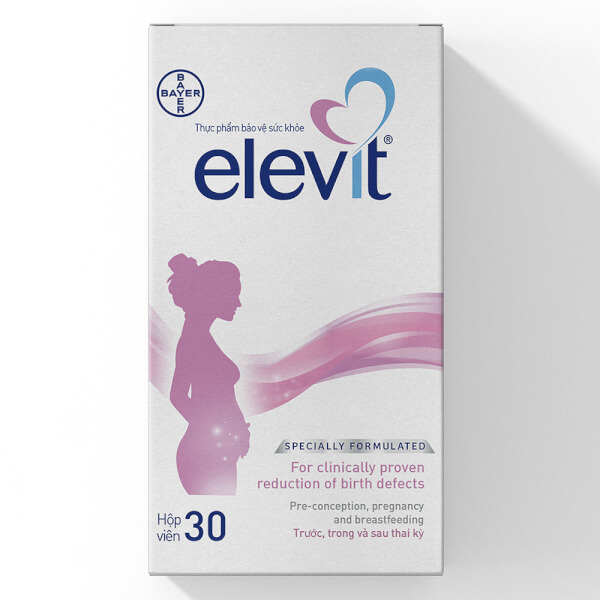 Combo 2 Viên uống bổ sung Vitamin mẹ bầu, cho con bú Elevit 30 viên