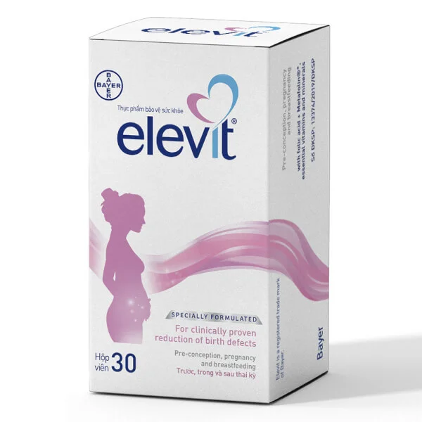 Combo 2 Viên uống bổ sung Vitamin mẹ bầu, cho con bú Elevit 30 viên