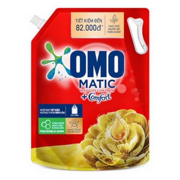 Combo 2 Nước Giặt OMO Matic Comfort Tinh dầu thơm Cửa trên 3.6kg