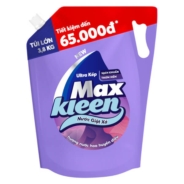 Combo 2 Nước giặt xả MaxKleen hương huyền dịu túi 3.8kg