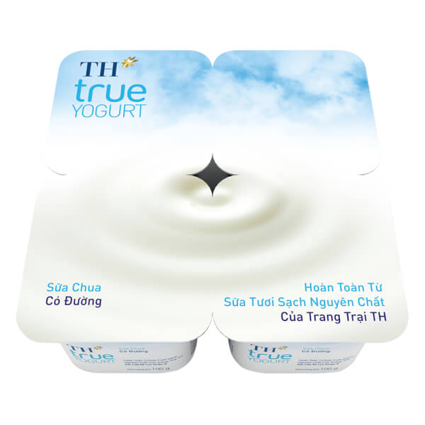 Combo 2 Vỉ Sữa chua TH true Yogurt có đường 100g (vỉ 4 hộp)