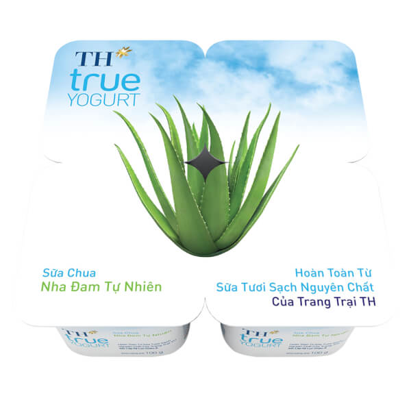 Combo 2 Vỉ Sữa chua Nha Đam TH true Yogurt 100g (vỉ 4 hộp)