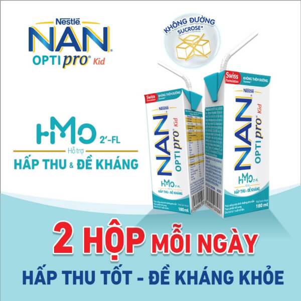 Combo 2 Sữa dinh dưỡng pha sẵn Nestlé NAN OPTIPRO Kid 180ml (Mua 7 tặng 1)