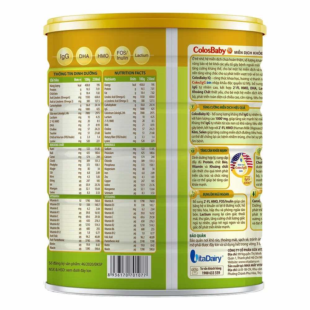 Combo 2 Sữa Colosbaby IQ Gold 2+ 800g (từ 2 tuổi)