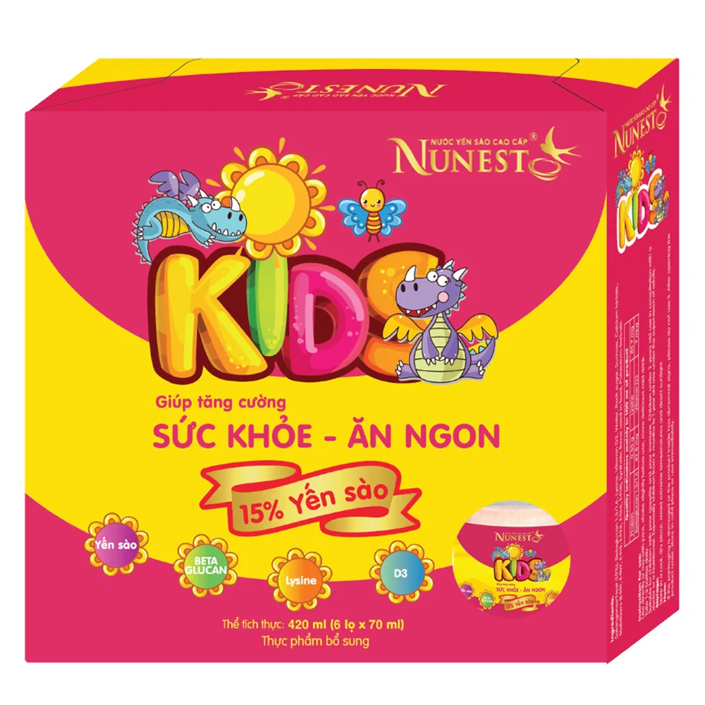 Nước yến sào cao cấp Nunest Kids 70ml (Lốc 3+1)