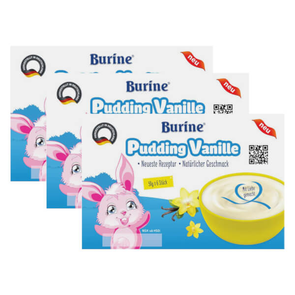 Combo 3 Pudding Burine Vanille dành cho trẻ từ 6 tháng tuổi 300g