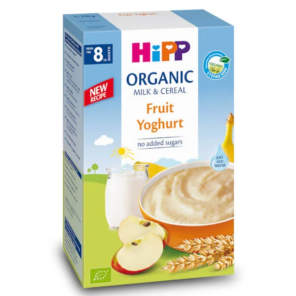 Sản phẩm dinh dưỡng Hipp Organic (Bột sữa dinh dưỡng Hoa quả nhiệt đới, sữa chua) dành cho trẻ từ 8 tháng tuổi