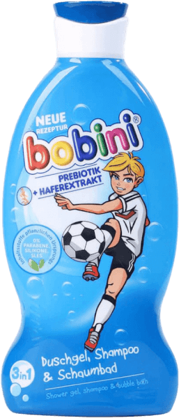 Dầu gội và tắm dưỡng thể Bobini dành cho trẻ em 3&1 Cầu thủ bóng đá 330ml