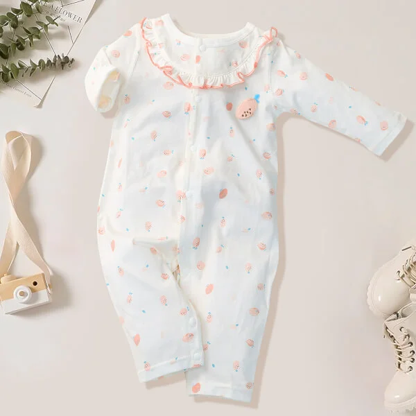 Bodysuit SS dài vải Cotton, Animo I1221012 (0-12M,Trắng)