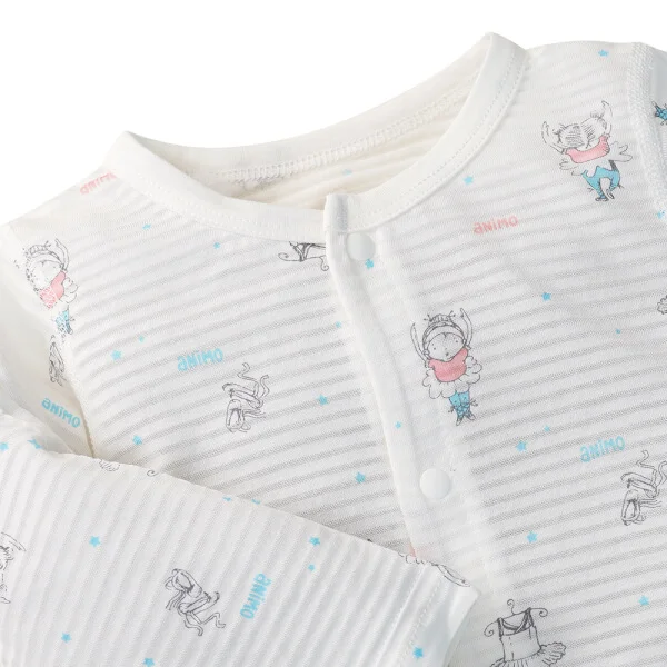 Bodysuit SS dài vải Cellulose, Animo I1221006 (0-12M,Trắng)